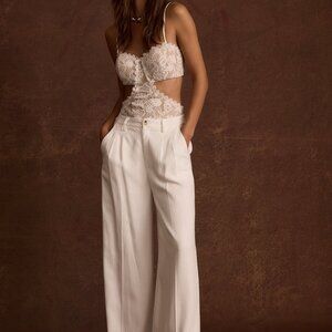 12th Tribe Princesa White Lace Bodysuit Size LL